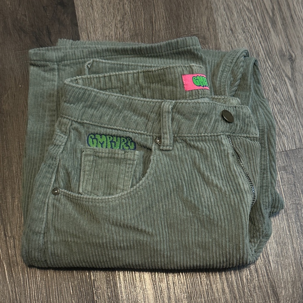 Empyre Green Corduroy Straight Leg Jeans